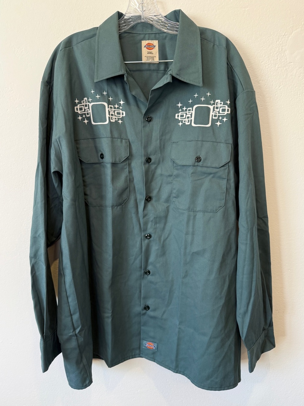 Dickies So Cal Riders Work Shirt Green/Teal Button Up Size 2XL